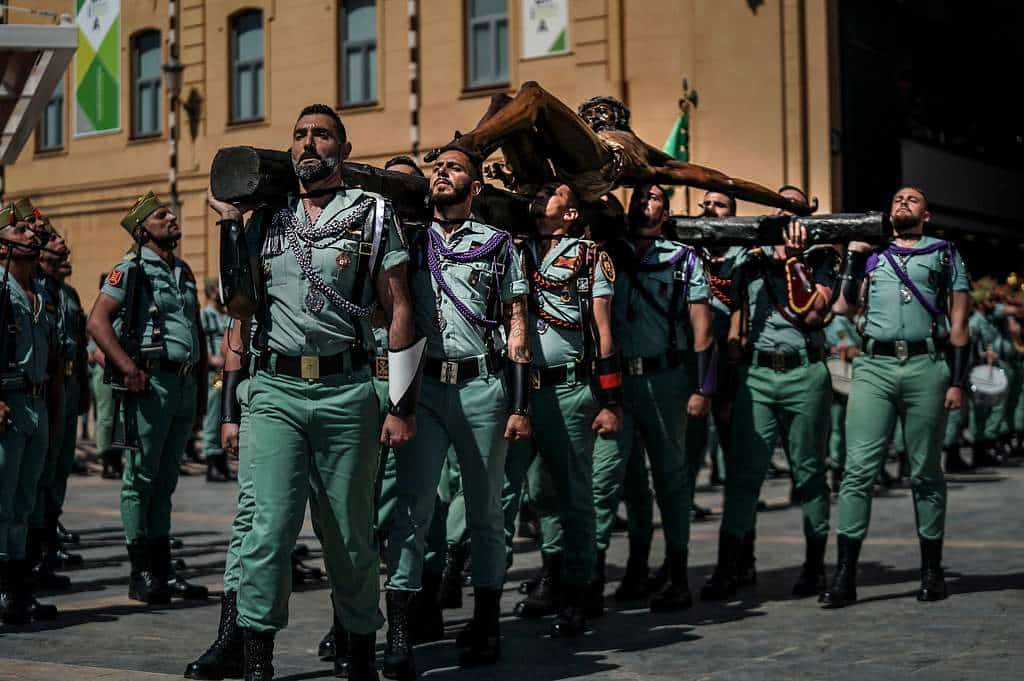 holy week in malaga- legionnaire troops