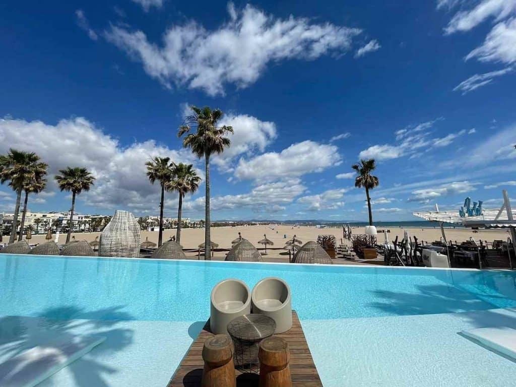 rooftop bars in Valencia- Marina Beach Club