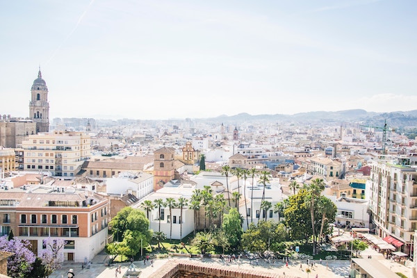 A picture of Malaga City taken from high