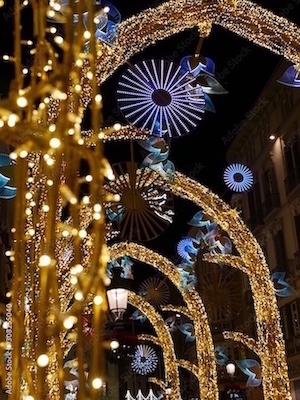 christmas lights at Calle Larios in Christmas at Malaga