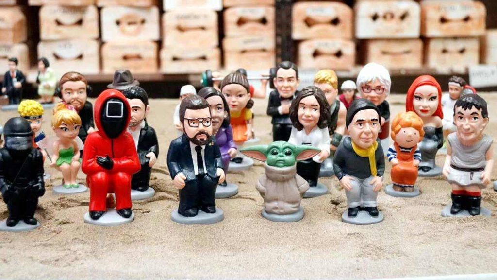 Traditional Catalan Christmas Caganer figurines in Barcelona
