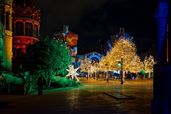 Christmas decorations in Barcelona tourist attraction