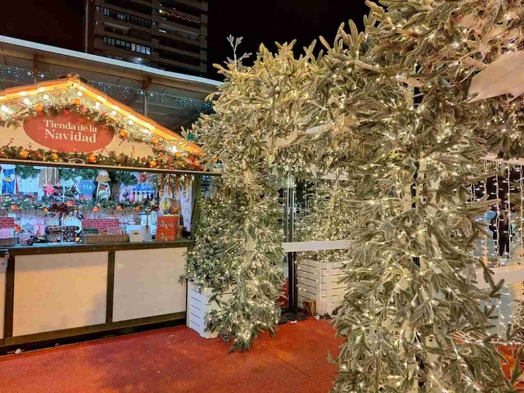 Christmas stand at the El Corte Ingles market in Malaga