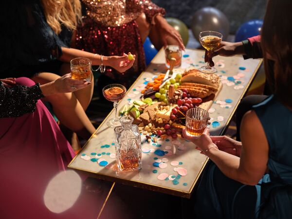 New Year's dinner - table with food