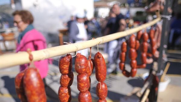 Meat products during the Fiesta de la Matanza in Ardales