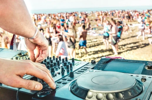 Beach club party in ibiza