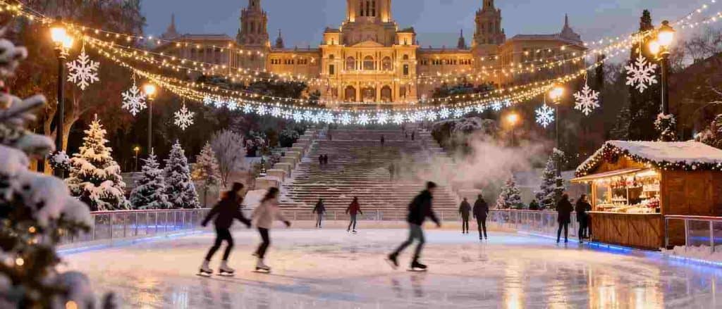 Plaza de España Ice Rink Madrid Christmas