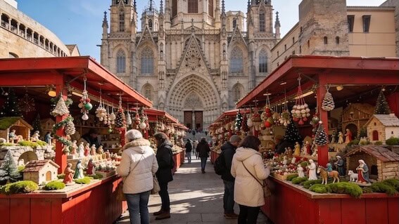 Fira de Santa Llúcia Christmas market in Barcelona